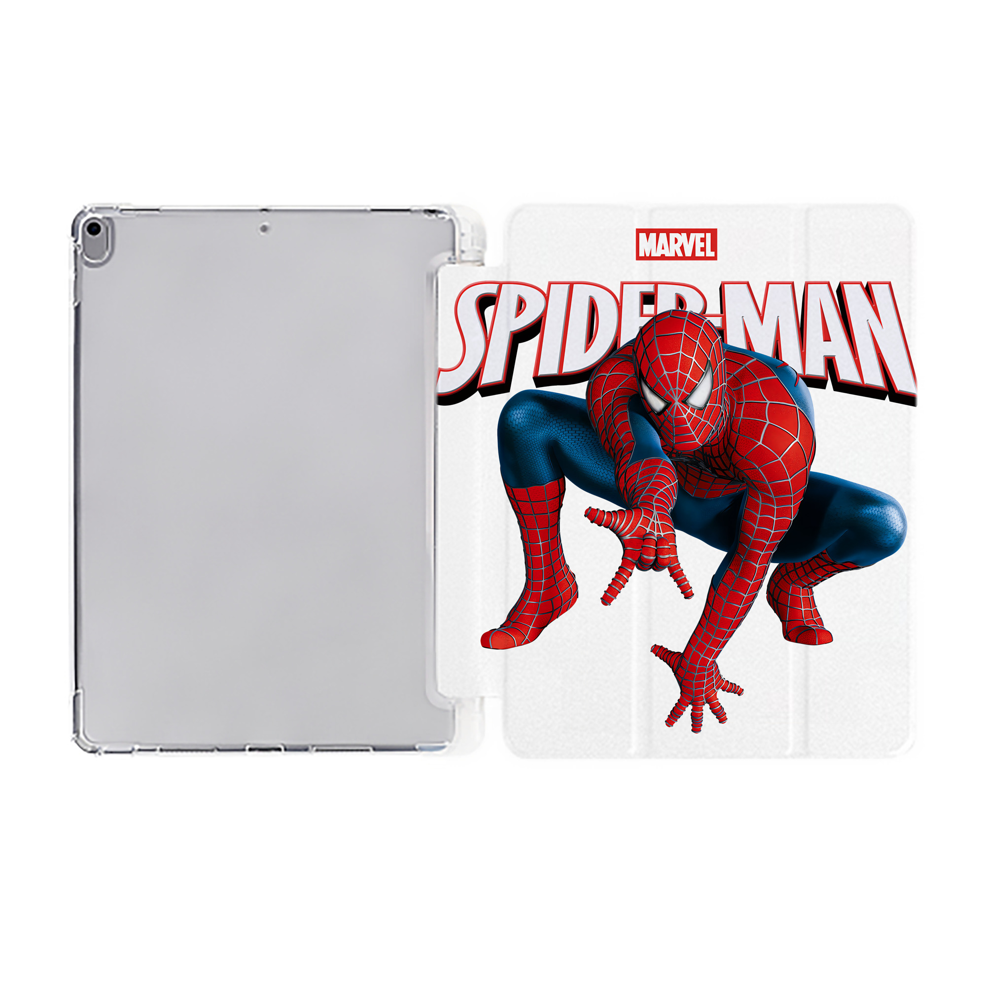 （画像用） Spider Man スパイダーマン IPad ケース ペン収納付き 三つ折りスタンド PUレザー×シリコン 対応機種9.5/10.5/10.9インチ